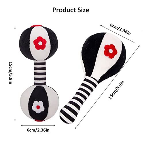 SHXERO 2 Pcs Baby Rattles for 0-6 Months