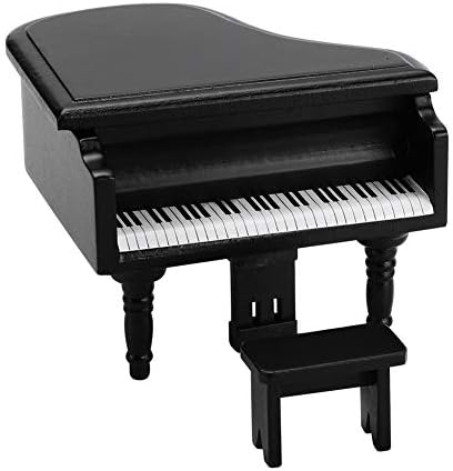 Zerodis 112 Scale Miniature Grand Piano with Stool