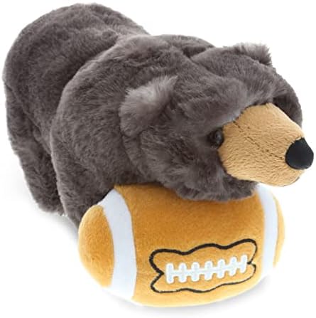 DolliBu Black Bear Plush with Football - 11 Inch Soft Huggable Stuffed Animal
