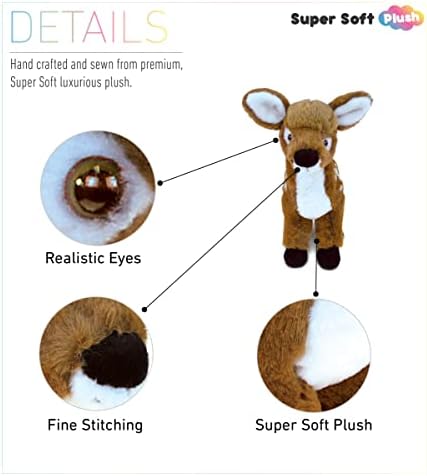 DolliBu Plush Deer - Super Soft Huggable 125 Inch Standing Deer Toy