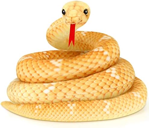 HyDren 80 Inch Yellow Giant Plush Snake Toy