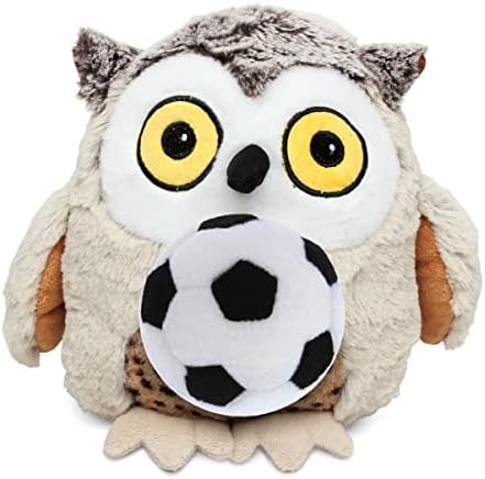 DolliBu Fat Brown Owl Stuffed Animal with Soccer Ball Plush