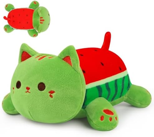 Bekrgwiy Watermelon Cat Plushie Toy 4in Cute Plush Doll