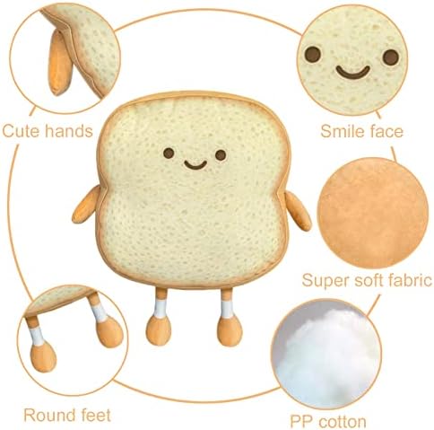 Funny Toast Bread Plush Pillow Toy for Home Relaxation