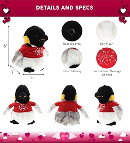 DolliBu I Love You Emperor Penguin Plush - 7 Inches