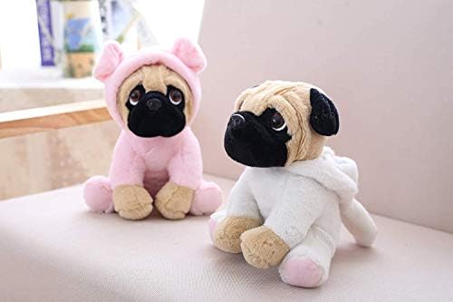 CASAGOOD Pug Dog Plush in Bunny Rabbit Costume 12 Inch