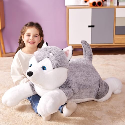 IKASA Giant Husky Plush Toy 30 Inch Big Size Stuffed Animal