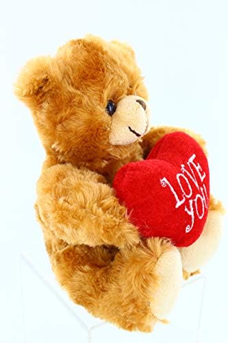 Plushland Stuffed Mocha Heart Bear 9 Inches