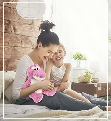 DolliBu Plush Alligator Toy - 10 Inch Soft Huggable Sitting Pink Plush
