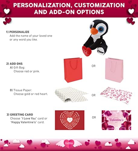 DolliBu I Love You Valentine Penguin Plush - 8 Inch