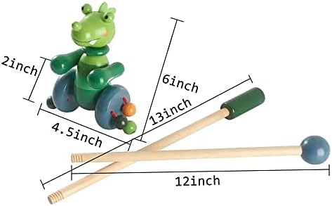 RUYU Perky Crocodile Push-N-Pull Toy for Toddlers