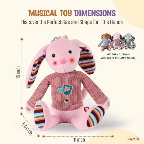 Lumio Musical Bunny Plush Toy with Lights Sounds