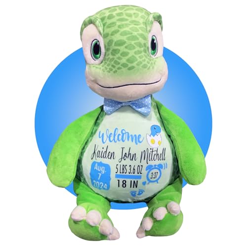 Baby Birth Stats Plush - Green Dinosaur