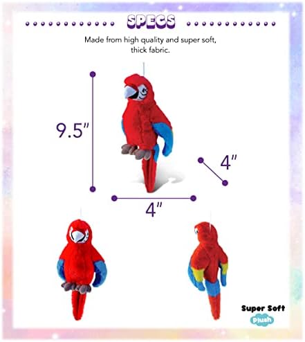 Puzzled DolliBu Red Parrot Plush Toy - 95 Inch