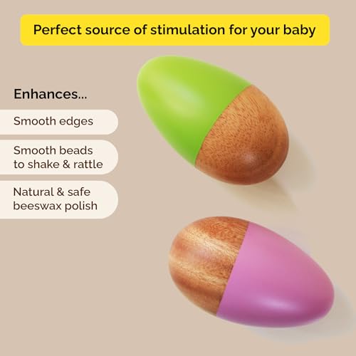 Shumee Wooden Easter Egg Shakers Set of 2