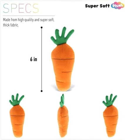DolliBu Orange Carrot Plush Toy - 6 Inches