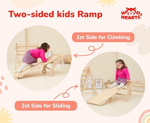 Wood And Hearts 3 in 1 Climbing Gym for Toddlers
