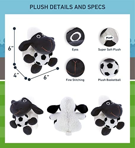 DolliBu Black Nose Sheep Plush with Soccer Ball - 6 Inches