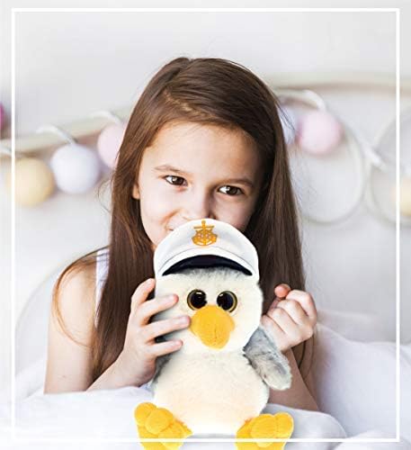 DolliBu Plush Seagull - Soft Gray Sailor Cuddle Toy for Kids Adults