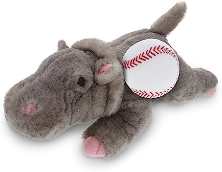 DolliBu Hippo Plush with Baseball - 115 Inches