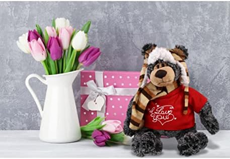 DolliBu I Love You Valentine Standing Black Bear - 11 Inches 1