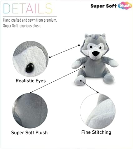 DolliBu Plush Wolf Stuffed Animal - 6 Inches