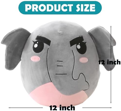 Jemsia 12 Plush Elephant Back Pillow for Kids