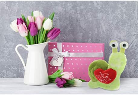DolliBu I Love You Valentine Green Snail Plush Toy