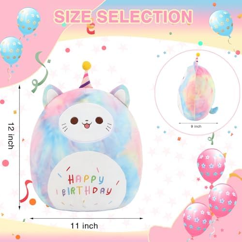 ForYoung 12 Happy Birthday Cat Plush Pillow 1