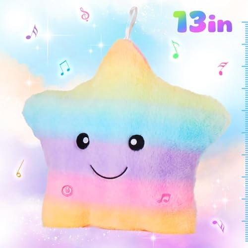 BSTAOFY 13 Inch Rainbow LED Musical Star Stuffed Animal Toy