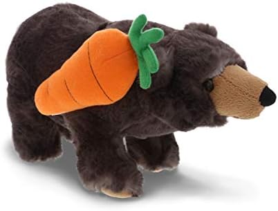 DolliBu Happy Easter Soft Plush Black Bear with Carrot