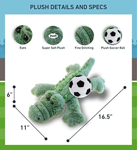 DolliBu Alligator Plush with Soccer Ball - 165 Inches 1