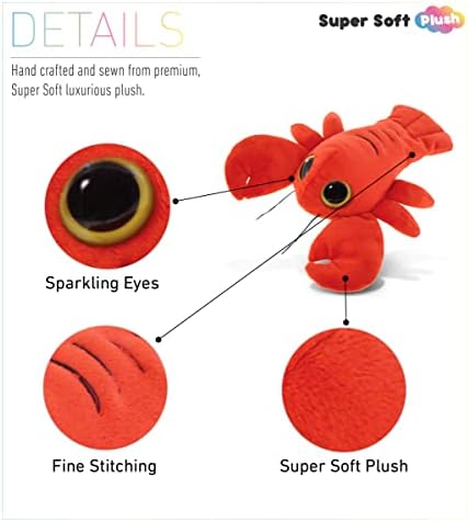 DolliBu Plush Red Lobster Stuffed Animal - 6 Inch Huggable Toy