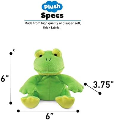DolliBu Plush Frog Stuffed Animal - 6 Inch Green Huggable Toy