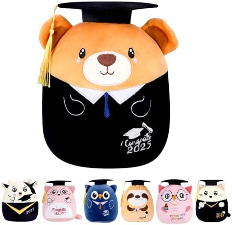 Graduation Bear Plush Pillow 8 Inch 2025 Class Gift