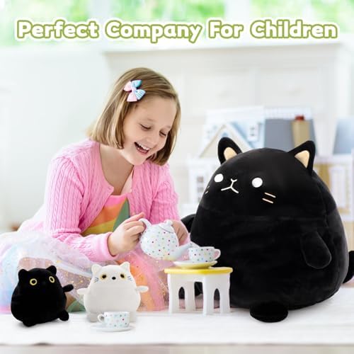 BENINI 4Pcs Giant Black Cat Plush Set