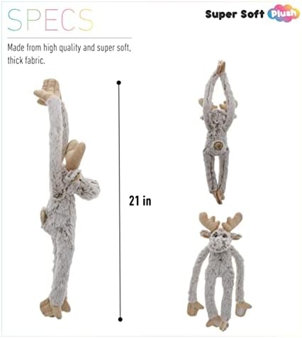 DolliBu Hanging Plush Moose - 21 Inch Super Soft