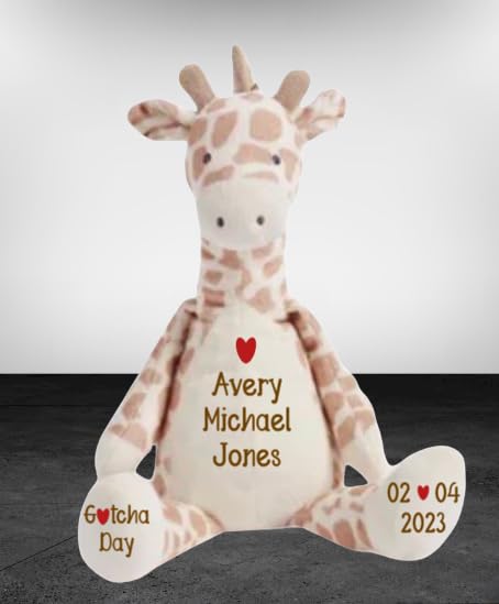 Personalized Plush Giraffe for Adoption Celebration