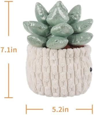 Apricot Lamb Potted Shiny Succulents Plush Stuffed Animal for Kids