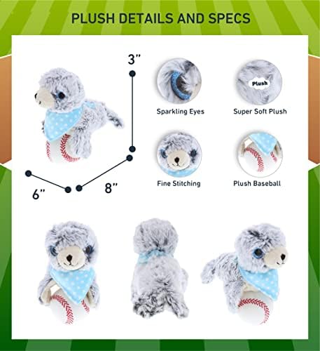 DolliBu Sea Lion Plush with Baseball - 9 Inch 1