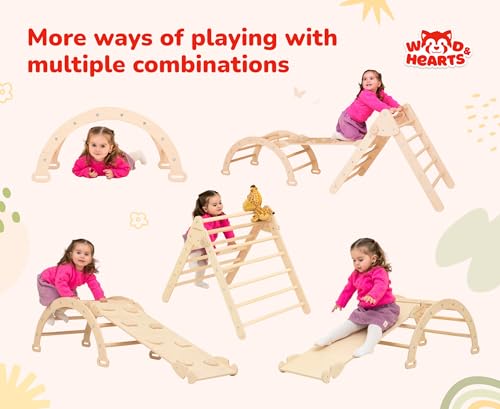 Wood And Hearts 3 in 1 Climbing Gym for Toddlers