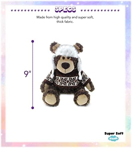 Puzzled DolliBu Plush Grizzly Bear with Hat Sweater