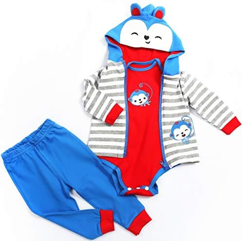 Babyfere Reborn Baby Doll Clothes Blue Monkey Outfit