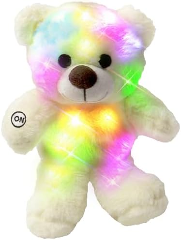 The Noodley LED Light Up Stuffed Animal Sleep Toy - 12 Inch White