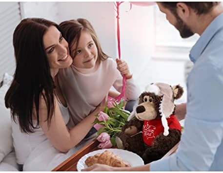 DolliBu I Love You Grizzly Bear Plush with Clothes