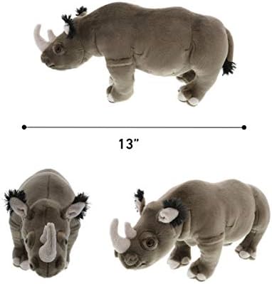 DolliBu Wild Stuffed Animal Soft Plush Rhino 14 Inch