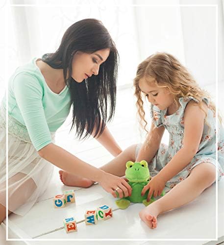 DolliBu Plush Frog Stuffed Animal - 6 Inch Green Huggable Toy