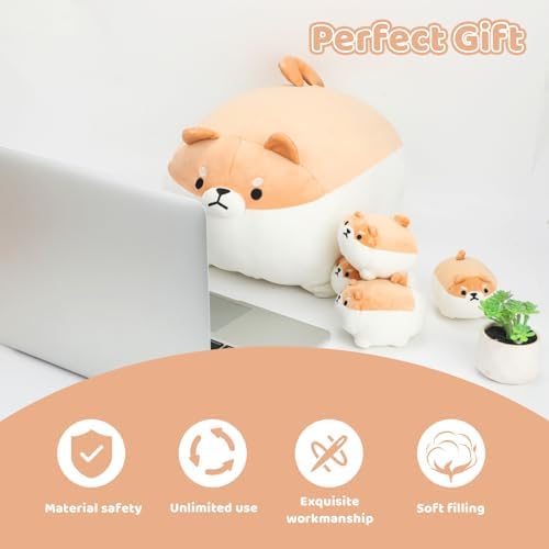 Shiba Inu Plush Pillow with 4 Baby Shiba Inus in Mommys Belly
