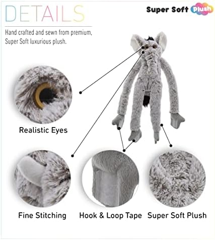 DolliBu 21 Inch Hanging Plush Elephant with Hook Loop Tape