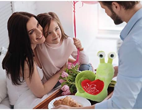 DolliBu I Love You Valentine Green Snail Plush Toy
